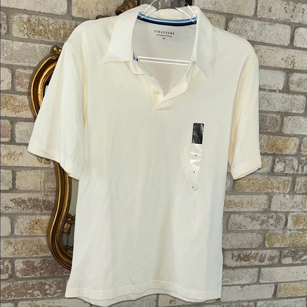 Structure Men's Ivory Polo Shirt Size S Small